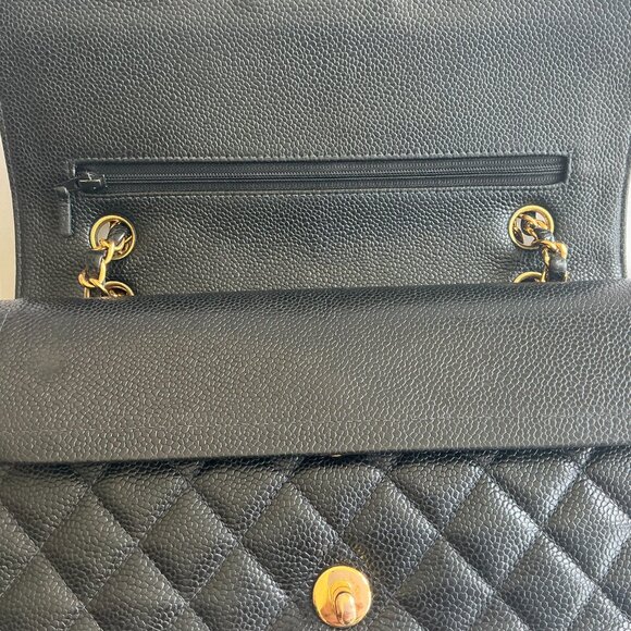 Chanel Classic Vintage Medium Caviar Double Flap Bag – Black Gold Hardware - Picture 9 of 13